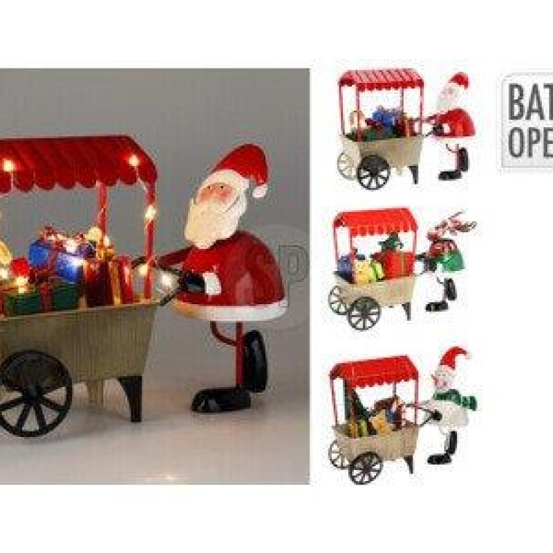 XMAS FIGURE WITH CART LED ASSORTED DESIGNS