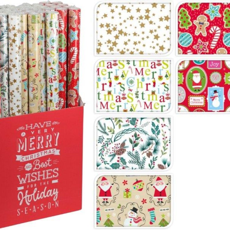 GIFT WRAP PAPER 70X700CM ASSORTED