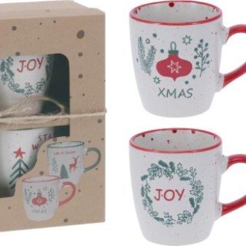 MUG STONEWARE 200ML ASSORTED DESIG