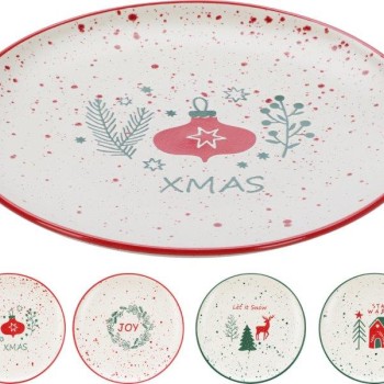 PLATE STONEWARE DIA 20CM ASSORTED DESIGN