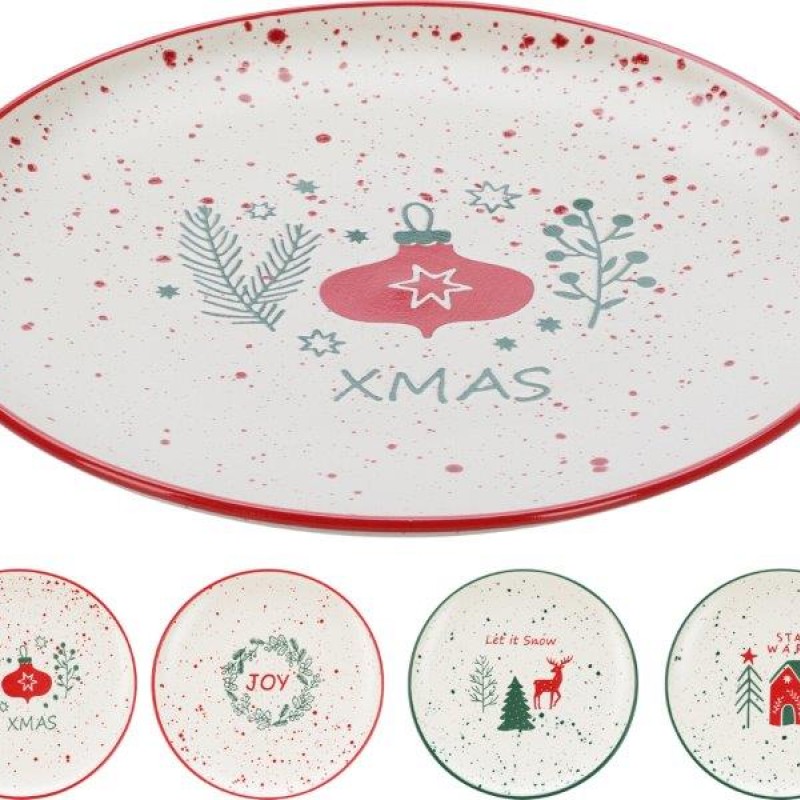 PLATE STONEWARE DIA 20CM ASSORTED DESIGN
