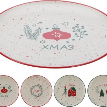 PLATE STONEWARE DIA 265MM ASSORTED DESIGN