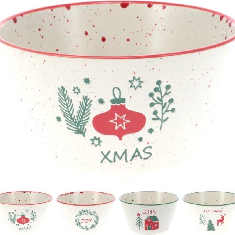 BOWL STONEWARE DIA 140X80MM ASSORTED