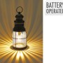 LANTERN WITH LED 29CM BROWN