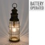 LANTERN WITH LED 38CM BROWN