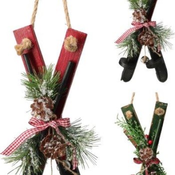 SKI HANGING DECOR 30CM ASSORTED