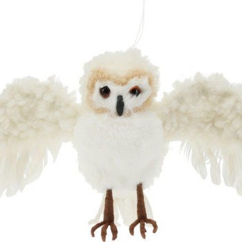 OWL HANGING DECOR 20CM WHITE