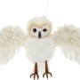 OWL HANGING DECOR 20CM WHITE