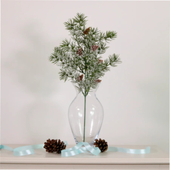 LOTUS: XMAS FROSTY PINE SPRAY  SNOWY GREEN