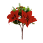 LOTUS: XMAS POINSETTIA BUNCH RED