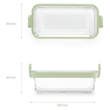 Lekue Air Fryer Dual Rectangular Glass Dishes