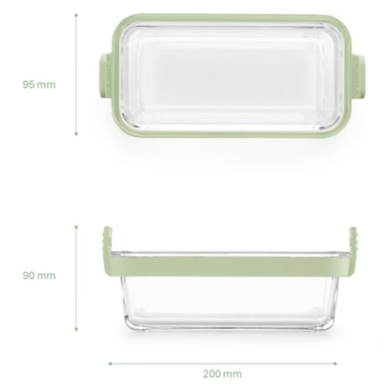 Lekue Air Fryer Dual Rectangular Glass Dishes