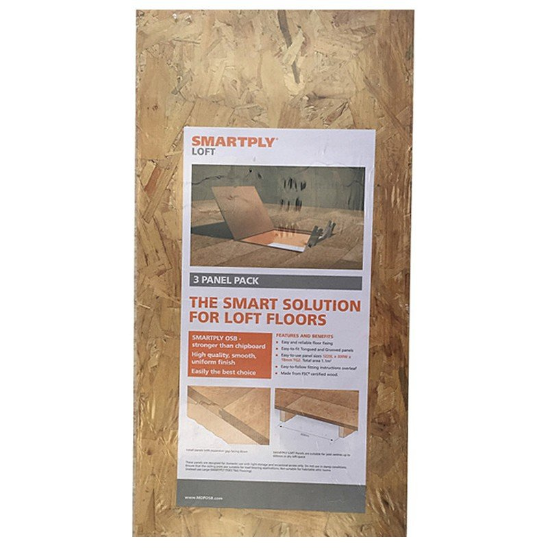 Smartply Loft / Attic Flooring 3 Pack 1220 x 300 x 18mm 