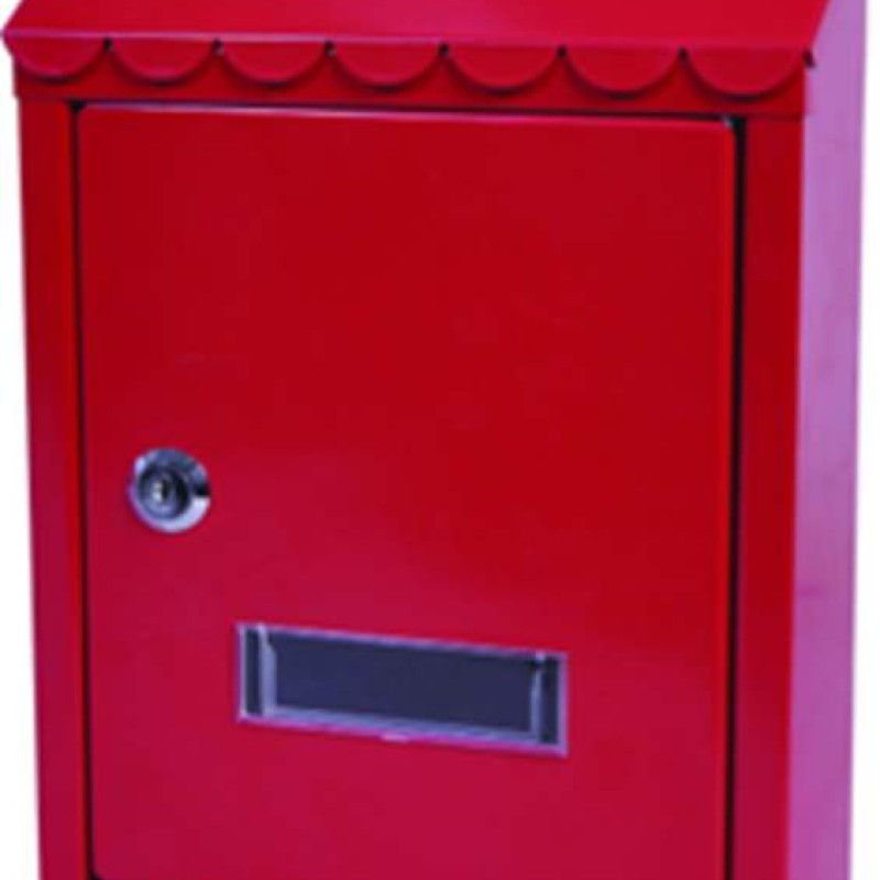 Manor Contemporary Red Steel Post Box 