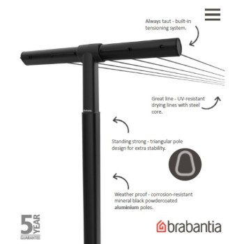 Brabantia Hangout Washing Lines with Poles 50m 