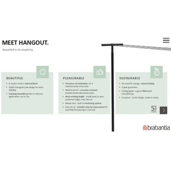 Brabantia Hangout Washing Lines with Poles 50m 