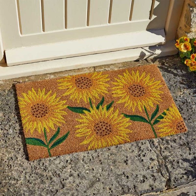 SG DOOR MAT : SUNFLOWERS! 45 X 75 CM