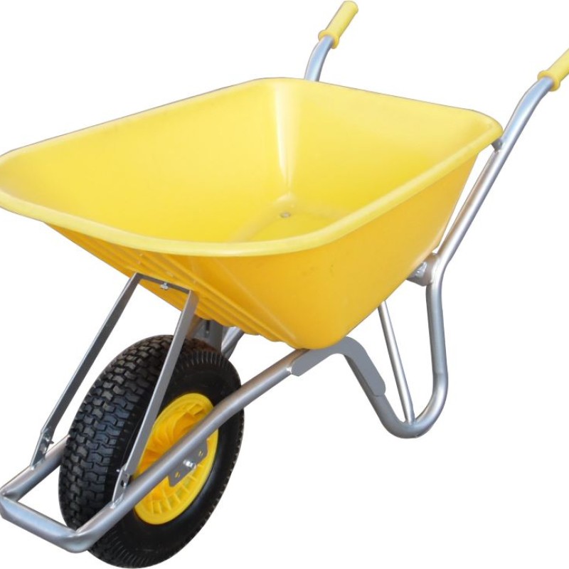 Builders Wheelbarrow 100Lt PVC Body Yellow Pump Wheel