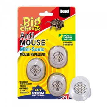 BIG CHEESE MINI SONIC ANTI MOUSE 3PK