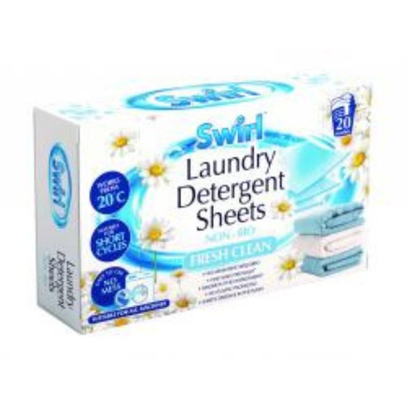 SWIRL LAUNDRY SHEETS FRESH CLEAN 20PK