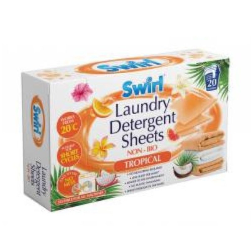 SWIRL LAUNDRY SHEETS TROPICAL 20PK