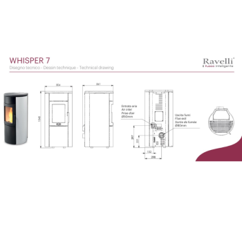 Ravelli WHISPER 7 Wood Pellet Stove Bronze