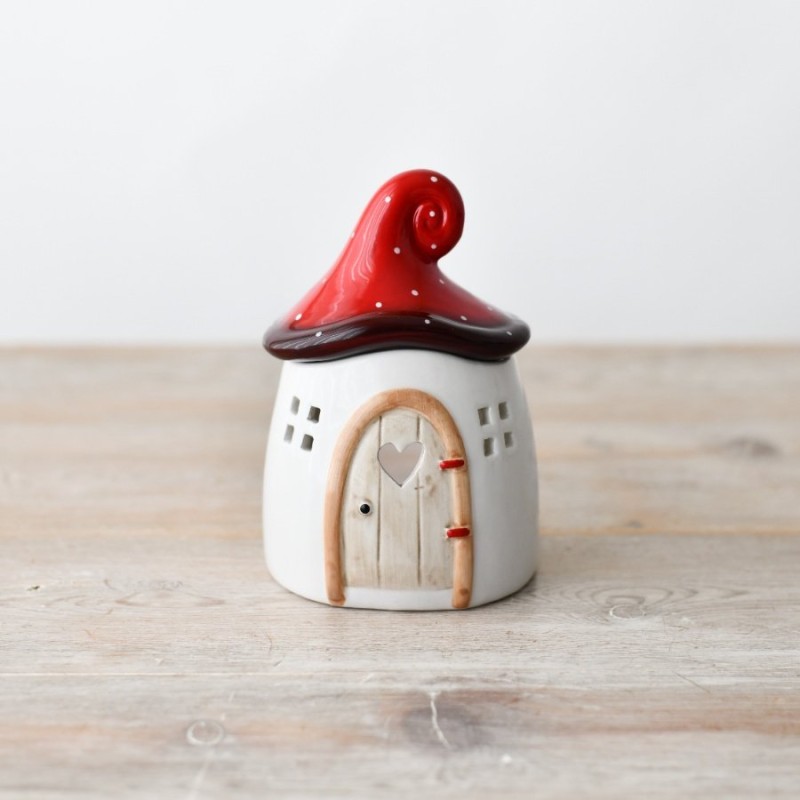 PL : Christmas Mushroom House Oil Burner 14cm