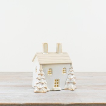 PL : Christmas LED House with Gold Detail 17cm