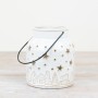 PL: Christmas White Festive Scene Lantern 15cm