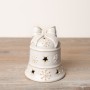 PL :  Christmas White Reactive Glaze Bell Ornament 10cm