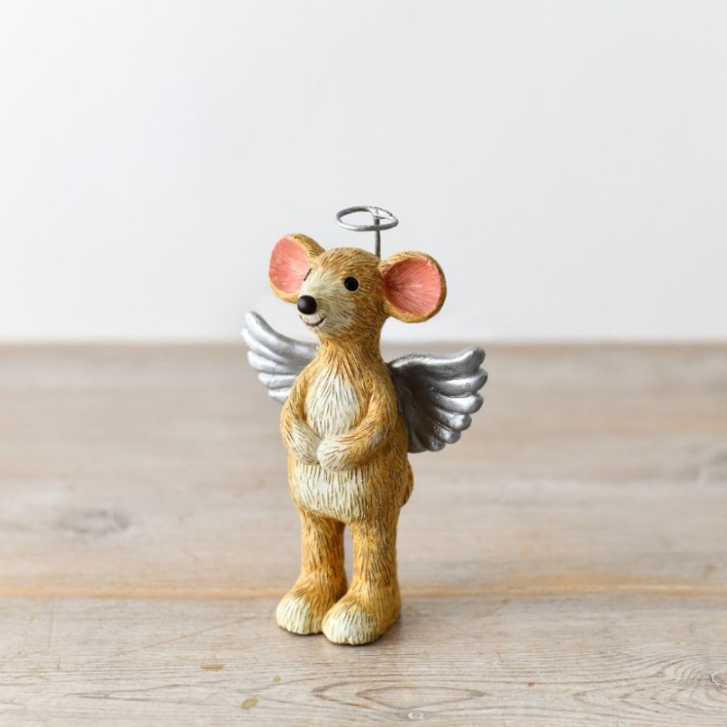 PL : Christmas Resin Angel Mouse 11.8cm 