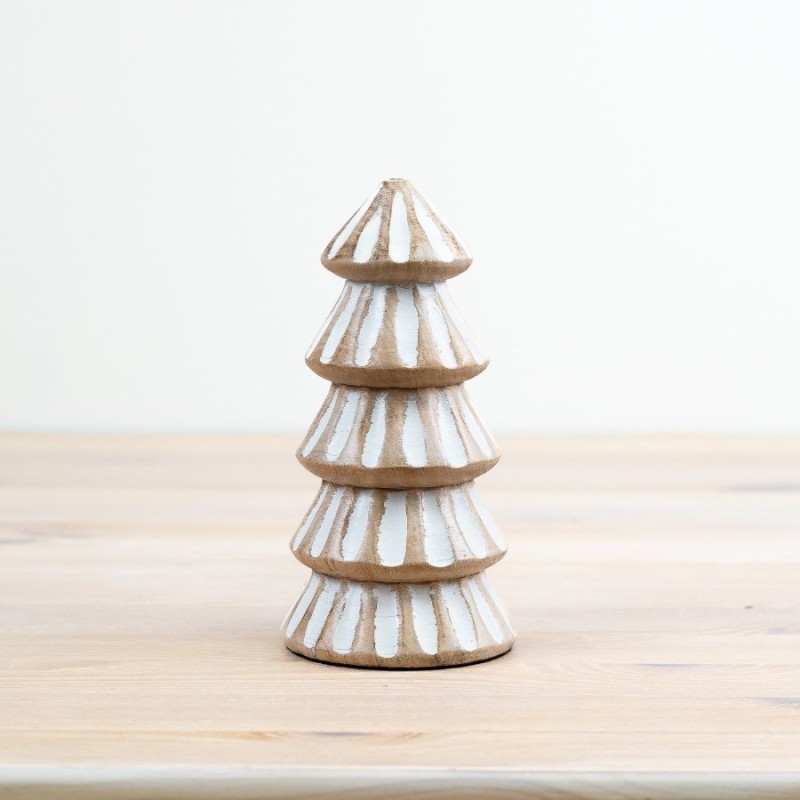 PL : Christmas Washed Mango Wood Tree 15cm