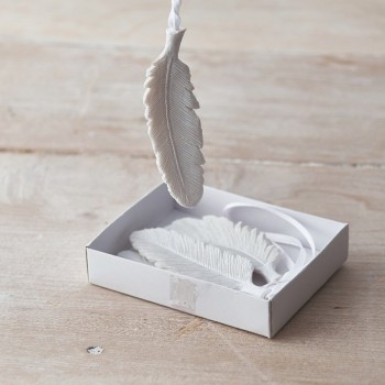 PL : Christmas Set of 4 Feather Hangers 9.5cm