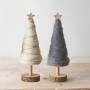 PL : Christmas Wooden & Woollen Tree Decoration 20cm - Assorted Colours