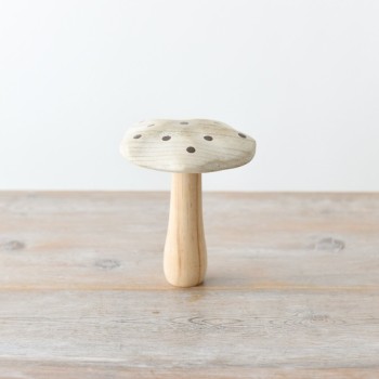 PL : Christmas Wooden Mushroom with Brown Spots 15cm