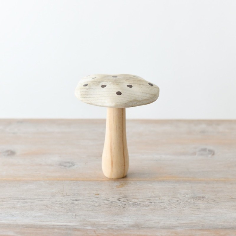 PL : Christmas Wooden Mushroom with Brown Spots 15cm