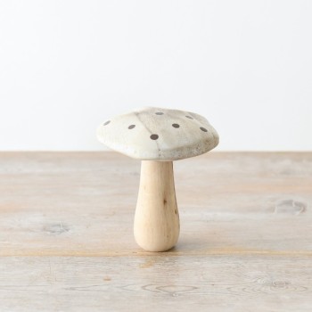 PL : Christmas Wooden Mushroom with Brown Spots 12cm
