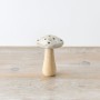 PL : Christmas Wooden Cream Mushroon with Brown Spots 12cm