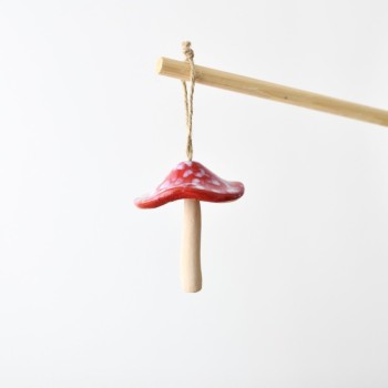 PL : Christmas Red & White Mushroom Hanger 7cm