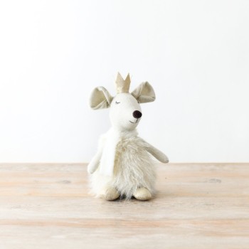 PL : Christmas Fabric Sitting  Mouse 30cm