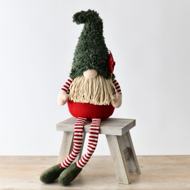 PL : Christmas Sitting Green & Red Gonk with String Beard 48cm