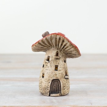 PL : Mushroom House Tea Light Holder 13cm