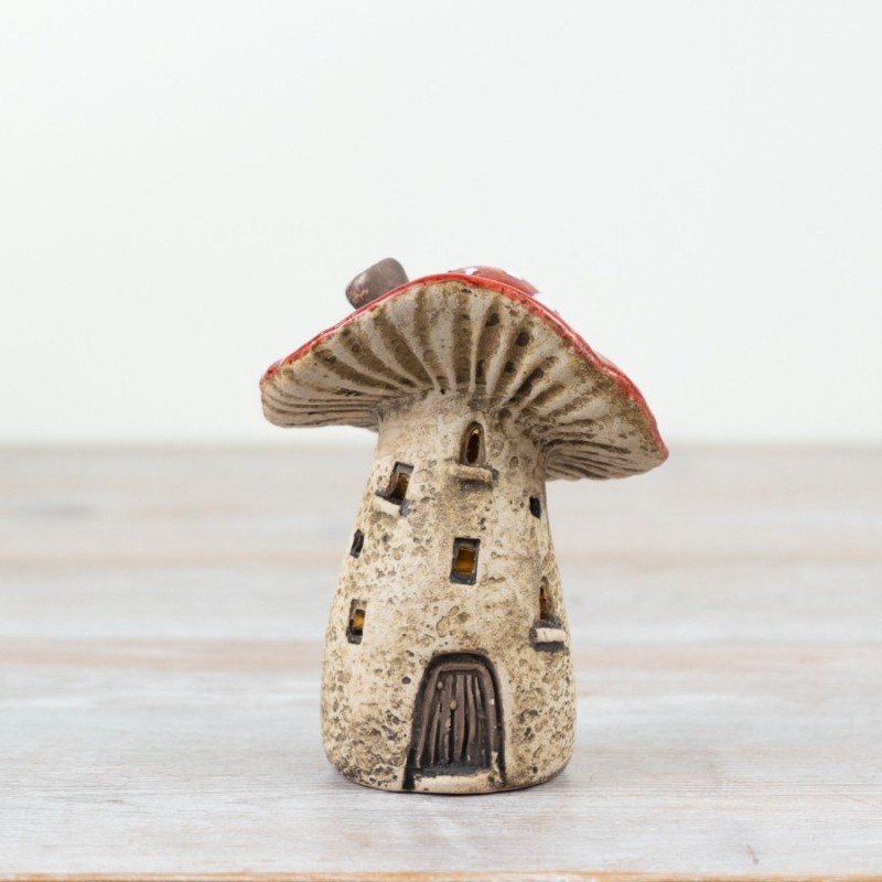 PL : Mushroom House Tea Light Holder 13cm