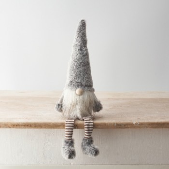 PL : Christmas Grey Fur Gonk Decoration 40cm
