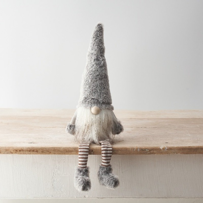 PL : Christmas Grey Fur Gonk Decoration 40cm