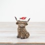 PL : Christmas Sitting Highland Cow 9.5cm