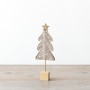 PL : Christmas Grey Felt Tree on Wooden Base 28cm