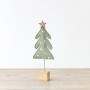 PL : Christmas Green Felt Tree on Wooden Base28cm 