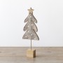 PL : Christmas Natural Felt Tree on Wooden Base 21cm
