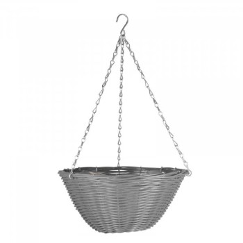 SG: 14'' Slate Faux Rattan Basket